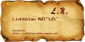 Lichtblau Máté névjegykártya